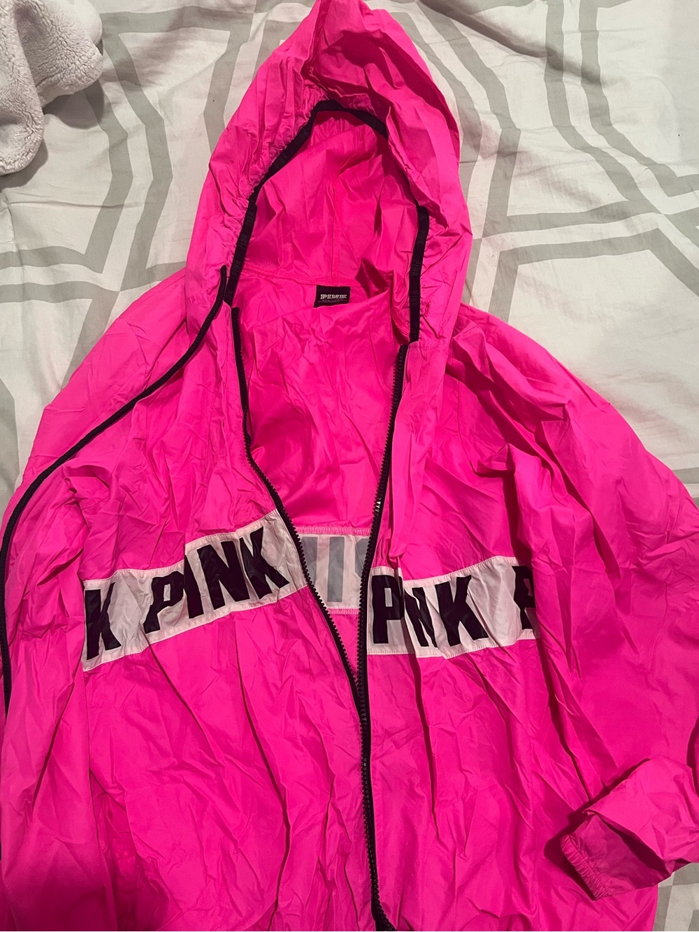 PINK Neon Pink Windbreaker Jacket